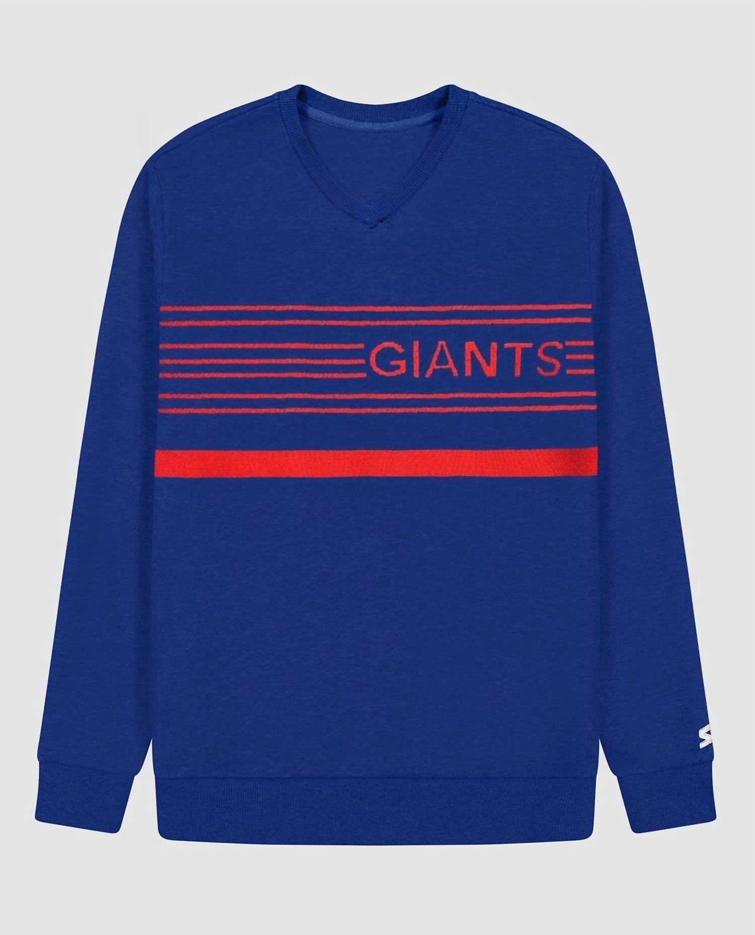 Men's New York Giants Starter Jacquard Pullover Sweater In Blue chunky knit discount