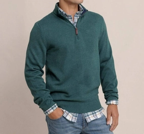 Men's Oakatie Quarter Zip Sweater In Heather Salt Meadow chunky knit discount