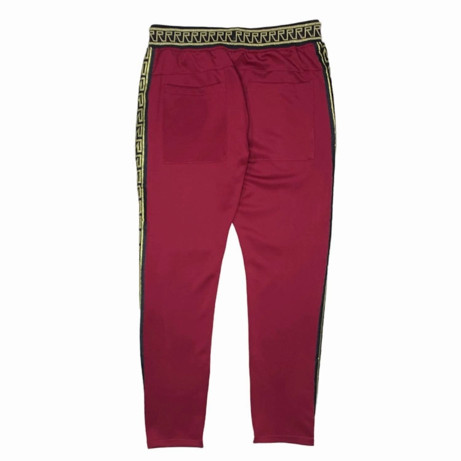 Men's Patterned Jogger In Burgundy