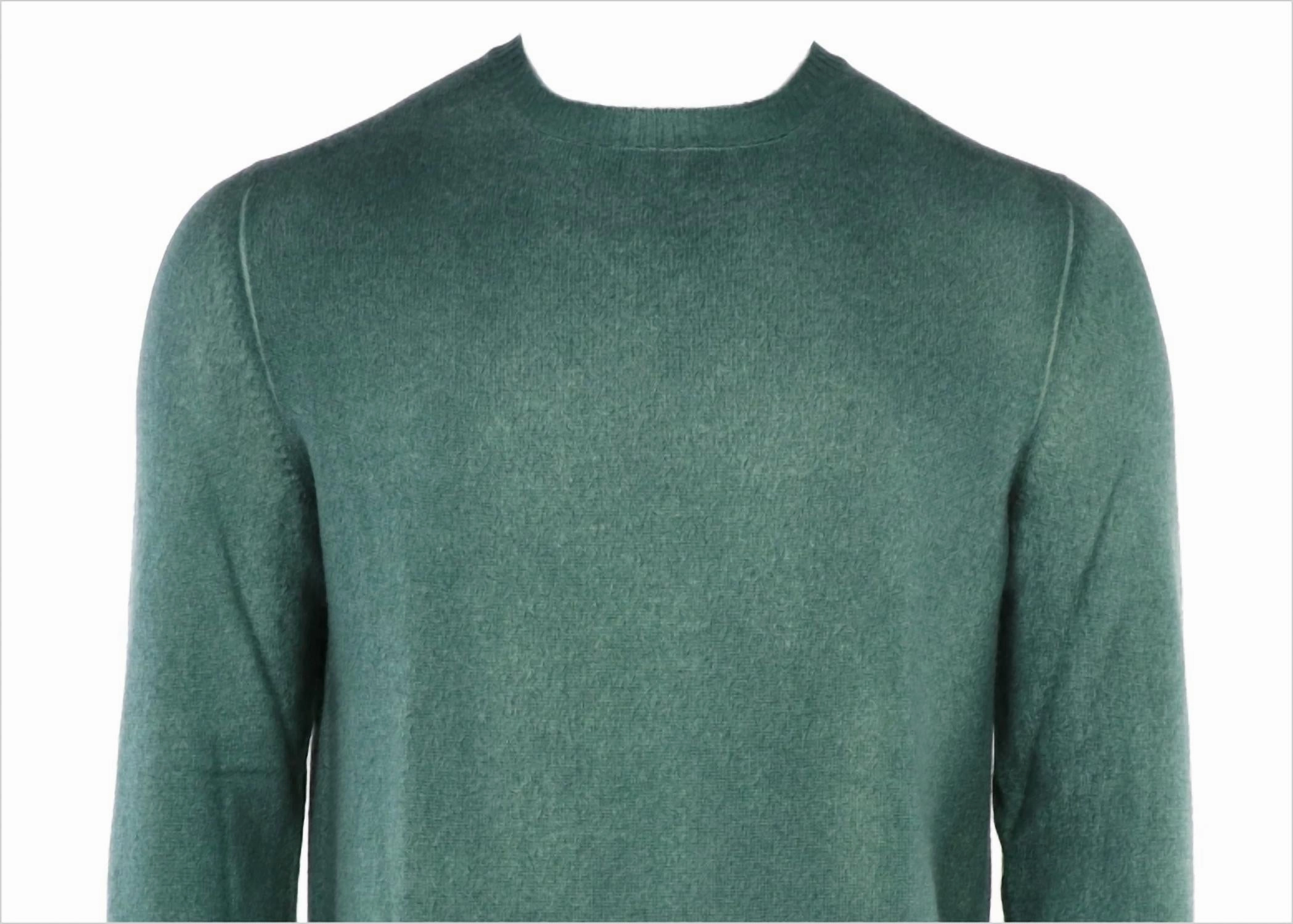 Men's Pop Hand-Sprayed Cashmere Crewneck In Dark Green