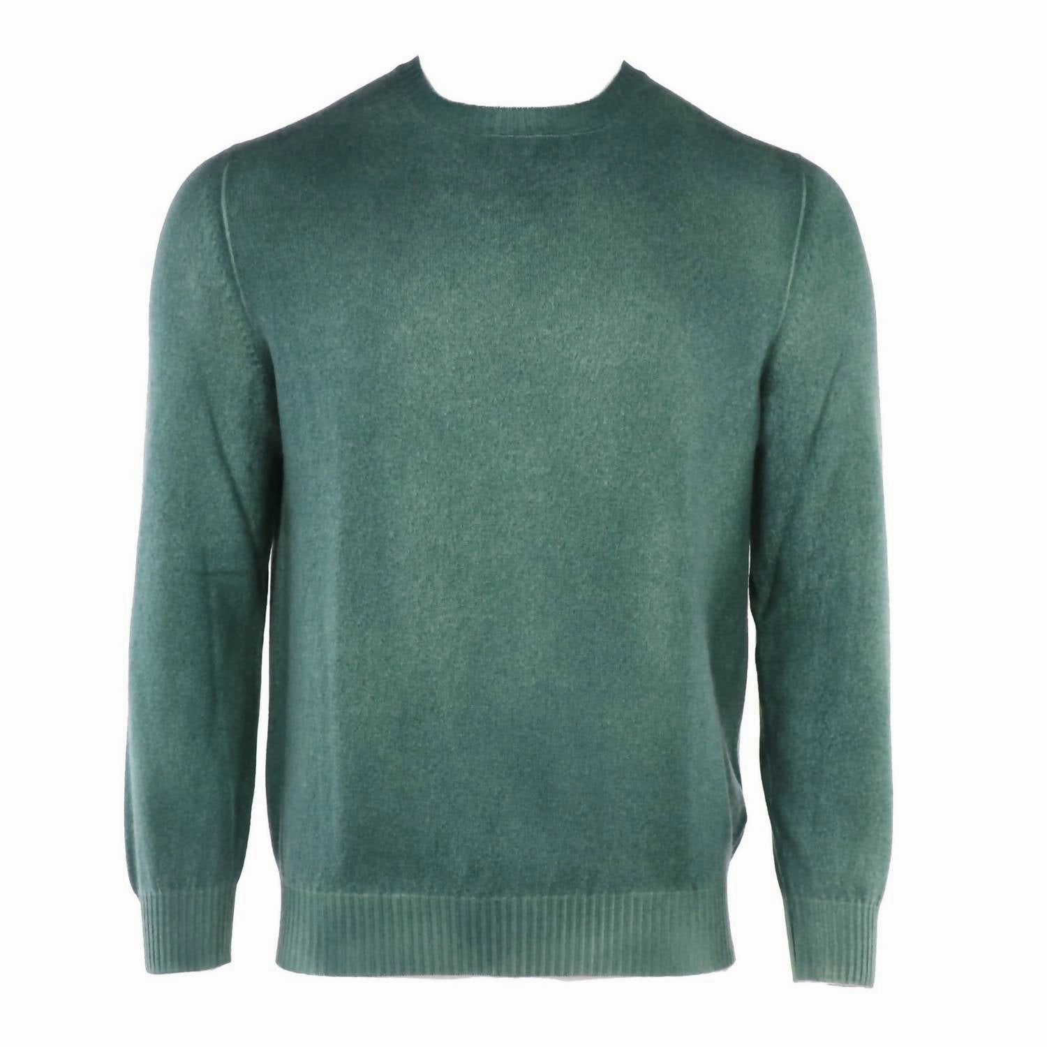 Men's Pop Hand-Sprayed Cashmere Crewneck In Dark Green knit sweaters cheap