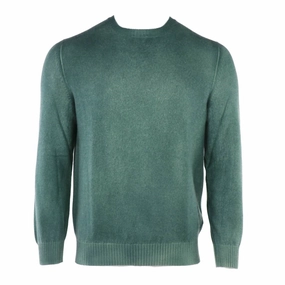 Men's Pop Hand-Sprayed Cashmere Crewneck In Dark Green knit sweaters cheap