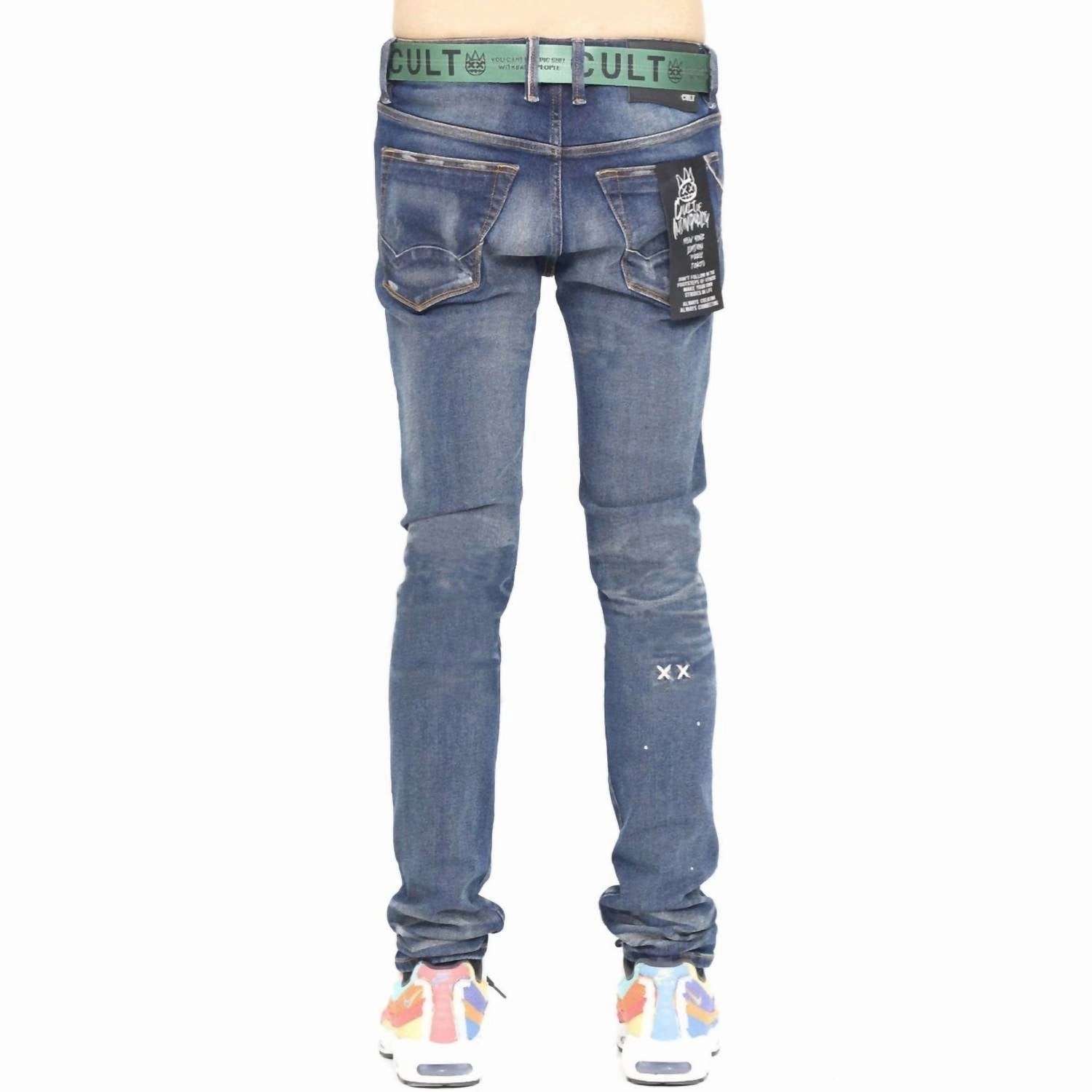 Men's Punk Super Skinny Belted Jean In Reyn
