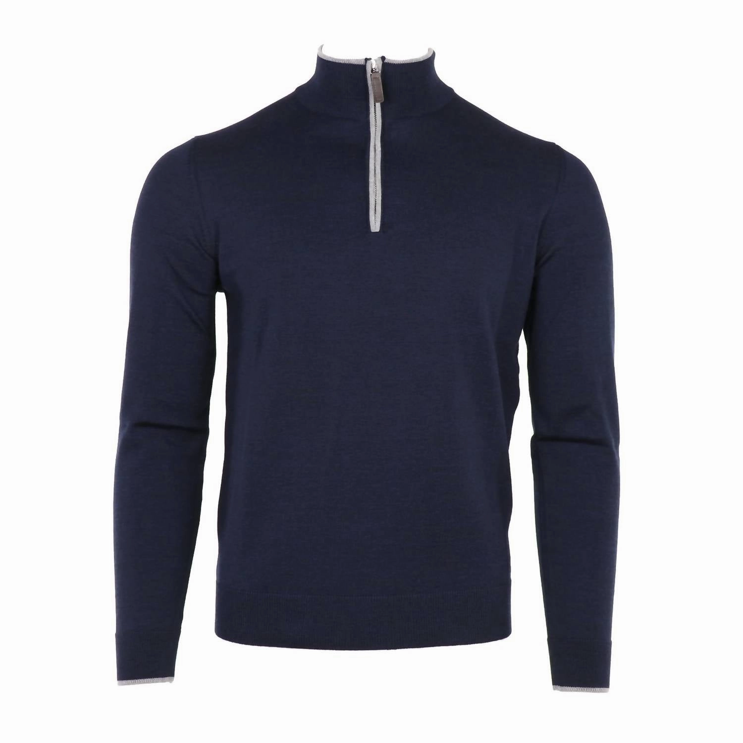 Men's Quarter Zip In Navy/grey turtleneck sweaters sale