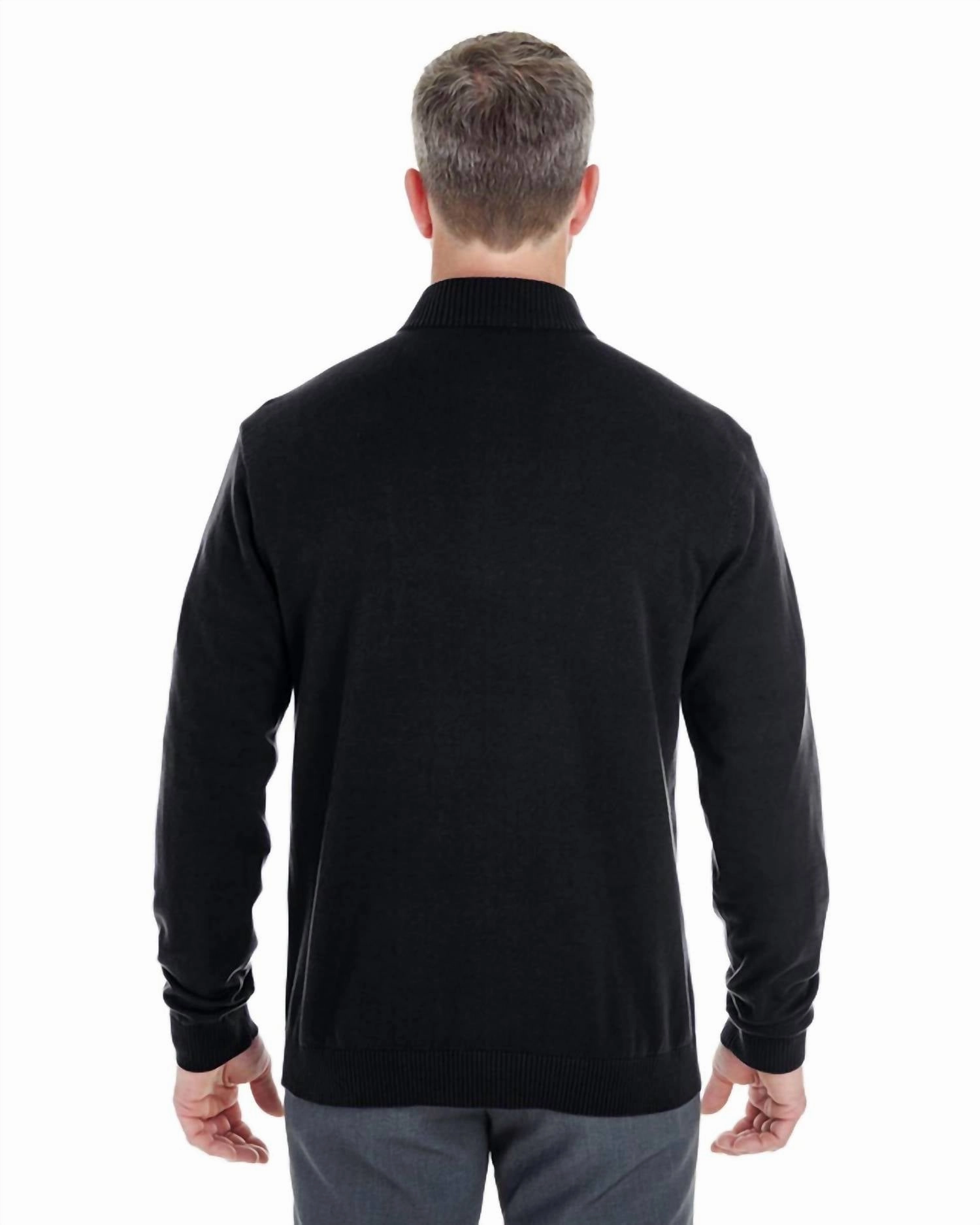 Men's Quarter-Zip Sweater In Black