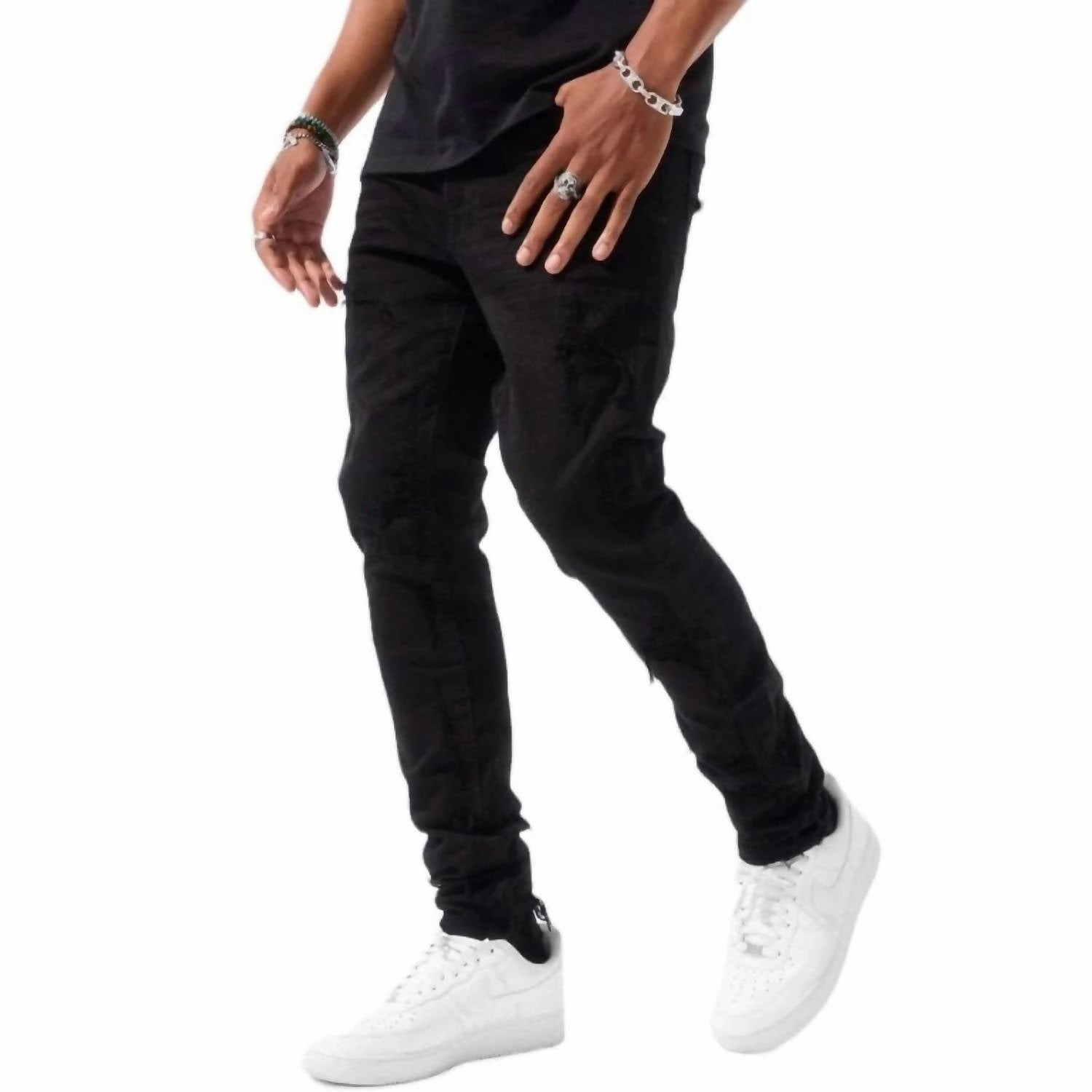 Men's Ross Napoli Denim Jeans In Jet Black