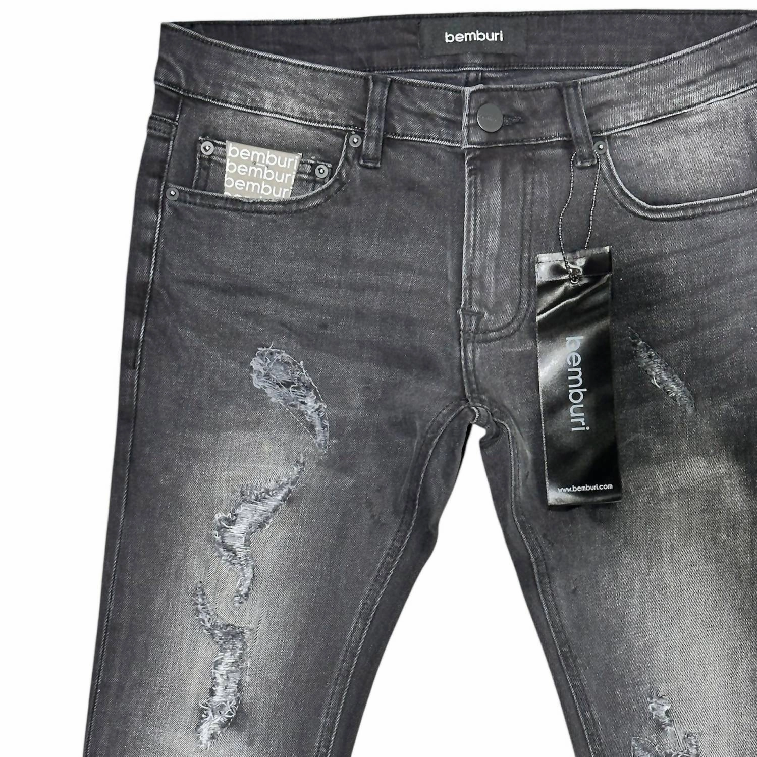 Men's Skinny Denim Jean In Dark Grey