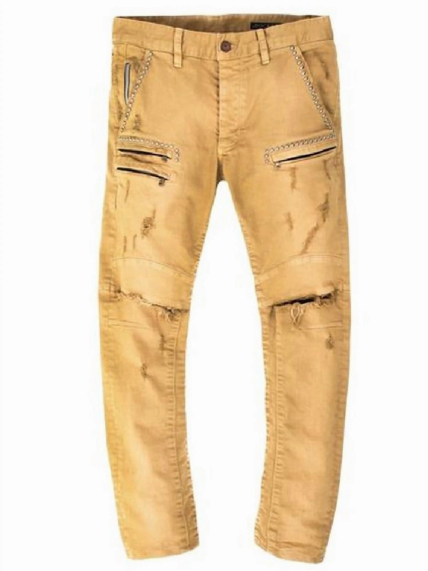 Men's Tory Biker Jeans In Camel