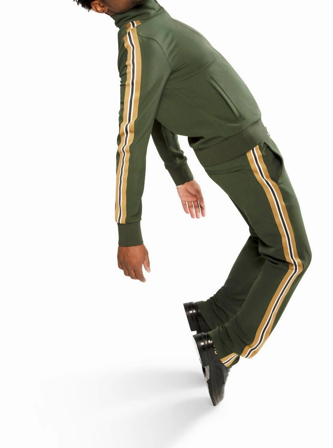 Men's Track Pants With Side Tape Detail In Pine