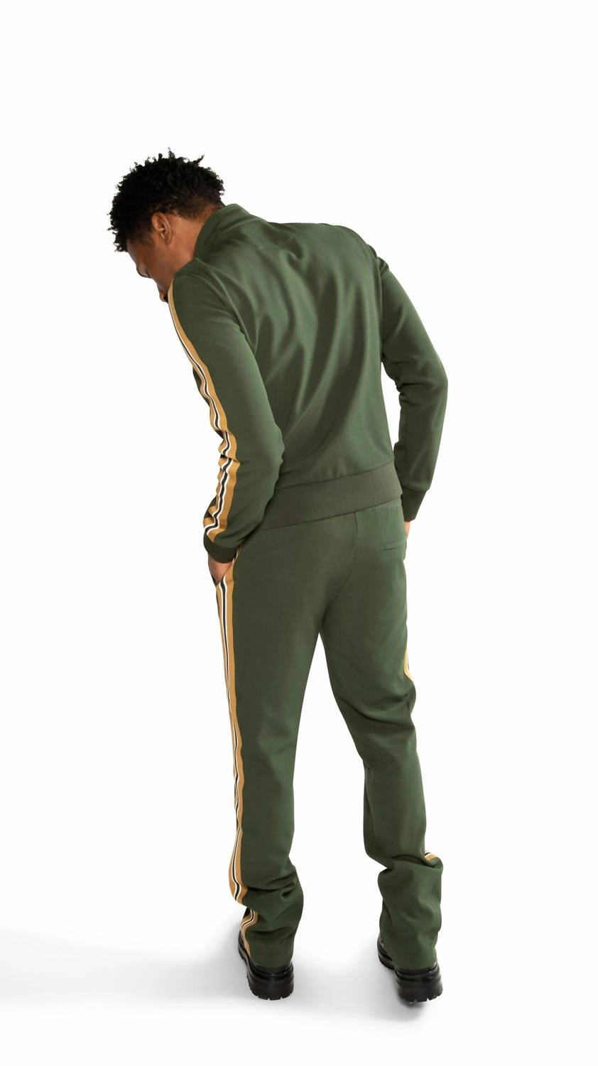Men's Track Pants With Side Tape Detail In Pine