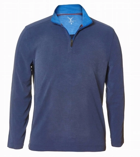 Men's Waffle Quarter Zip Sweater In Navy knit sweaters cheap