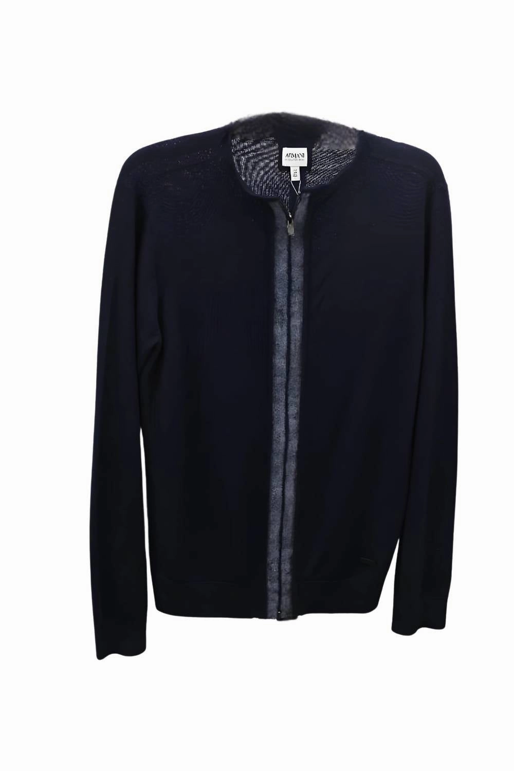 Men's Zip Up Cardigan In Navy chunky knit discount