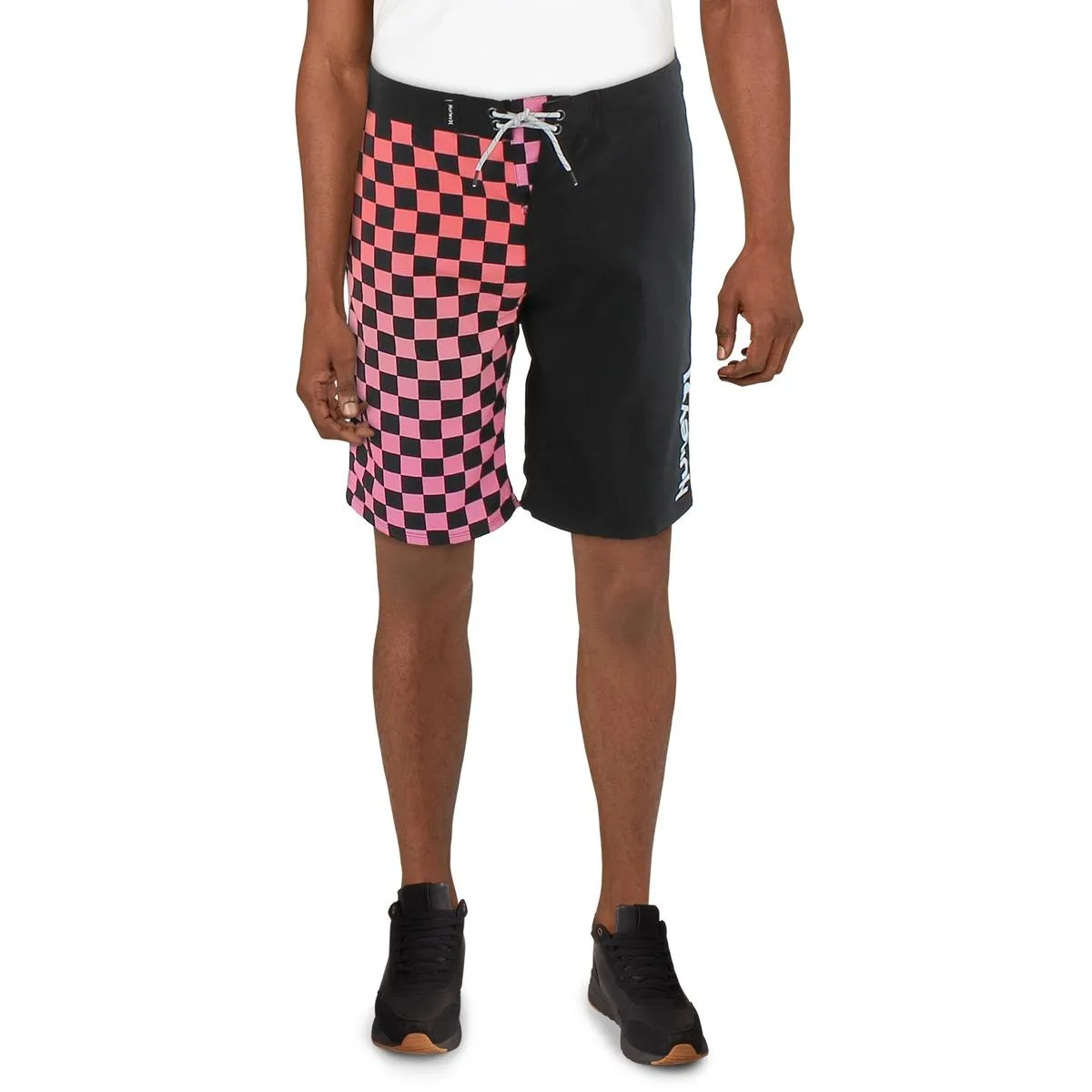 Mens Colorblock Logo Casual Shorts