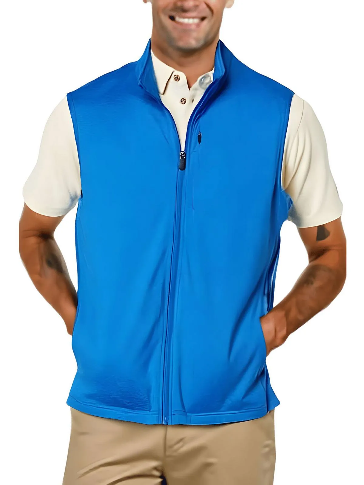 Mens Heathered Polyester Vest