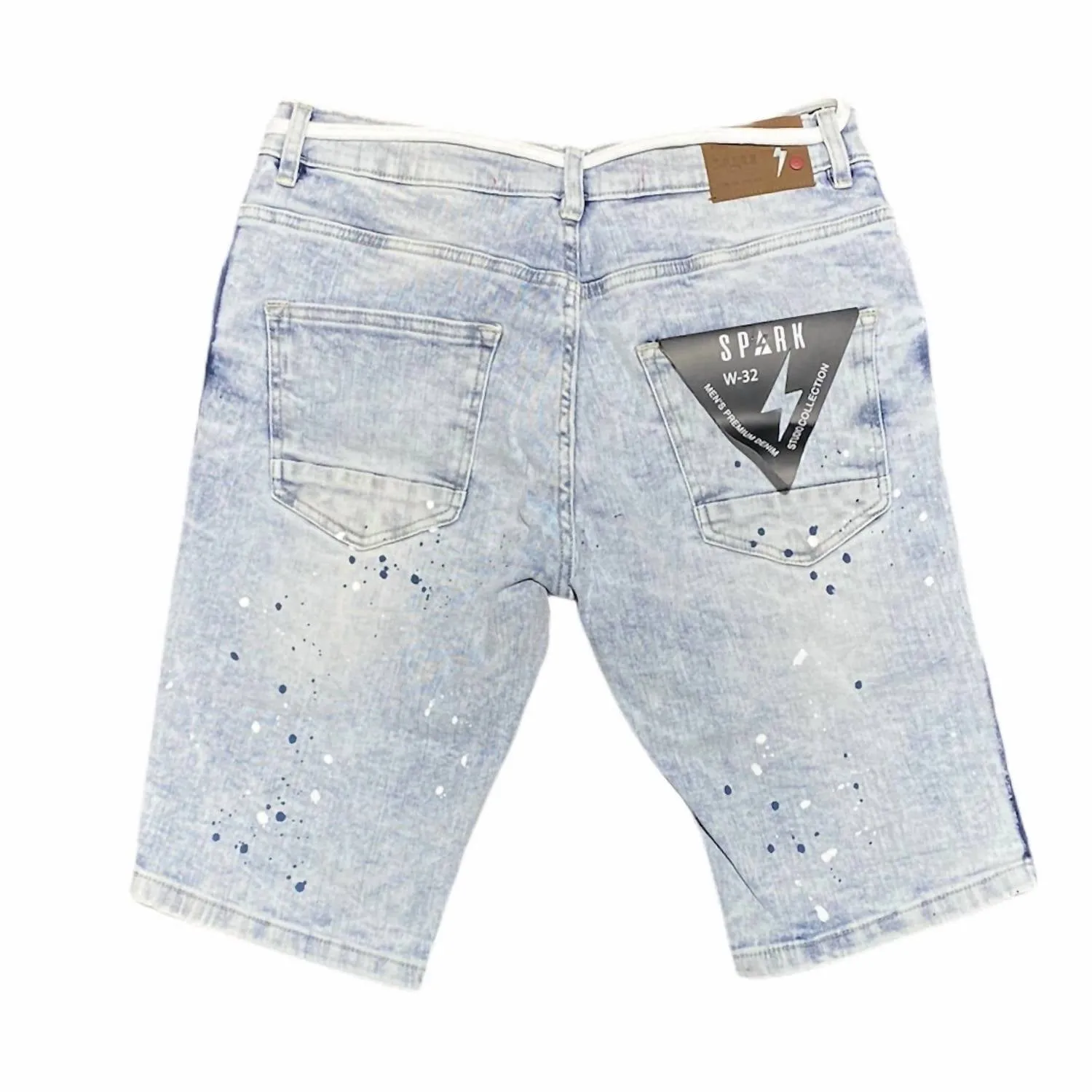 Men's Splatter Tape Shorts In Ice Blue