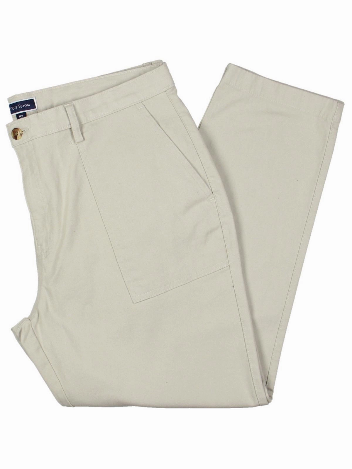 Mens Classic Fit Solid Straight Leg Pants