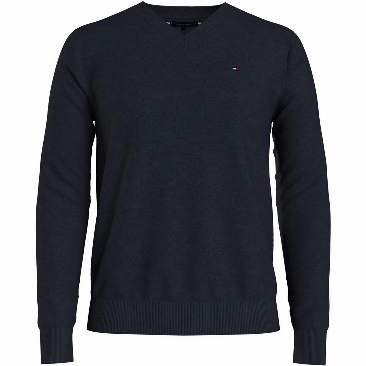 Mens Ribbed Trim  Cotton Pullover Sweater