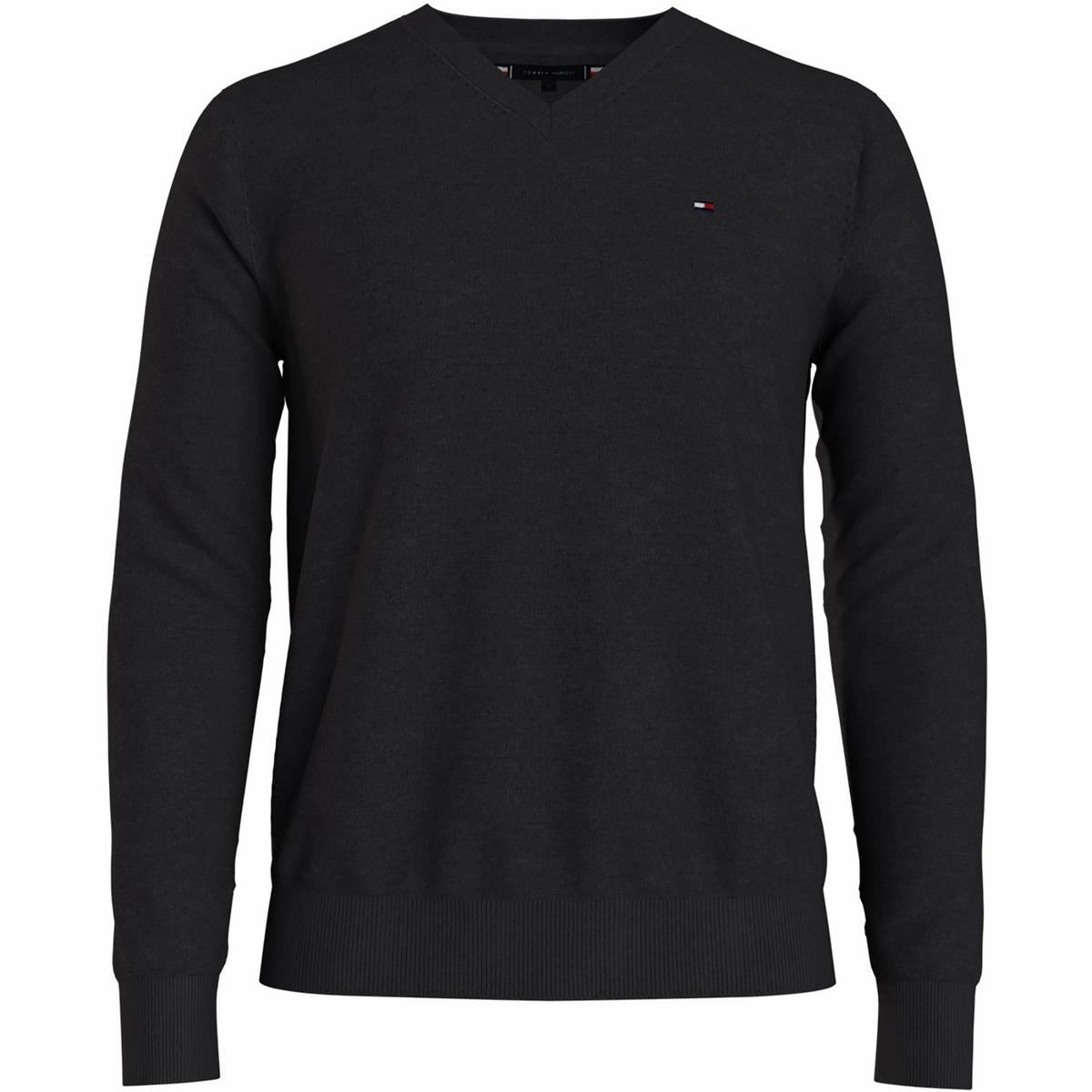 Mens Ribbed Trim  Cotton Pullover Sweater
