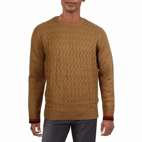 Mens Ribbed Trim  Knit Pullover Sweater knit sweaters cheap