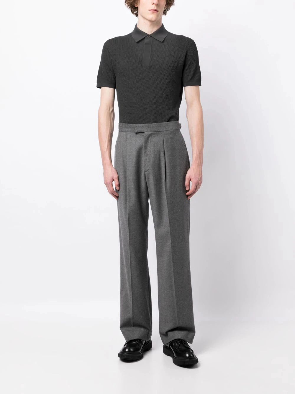 Meshed Cotton Polo Shirt