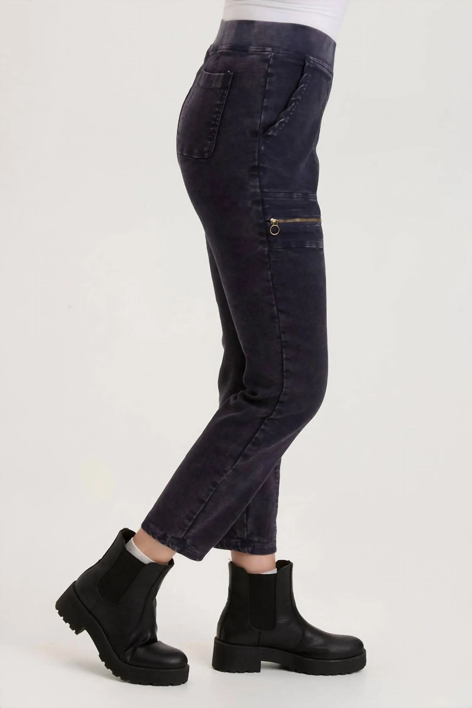 Meurig Legging In Distress Wash Mariner
