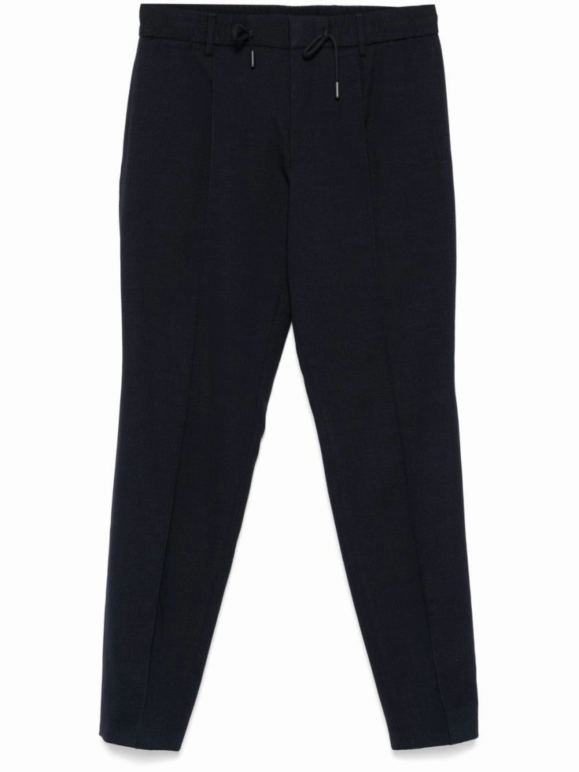 Midnight Blue Trousers With Elasticated Waistband