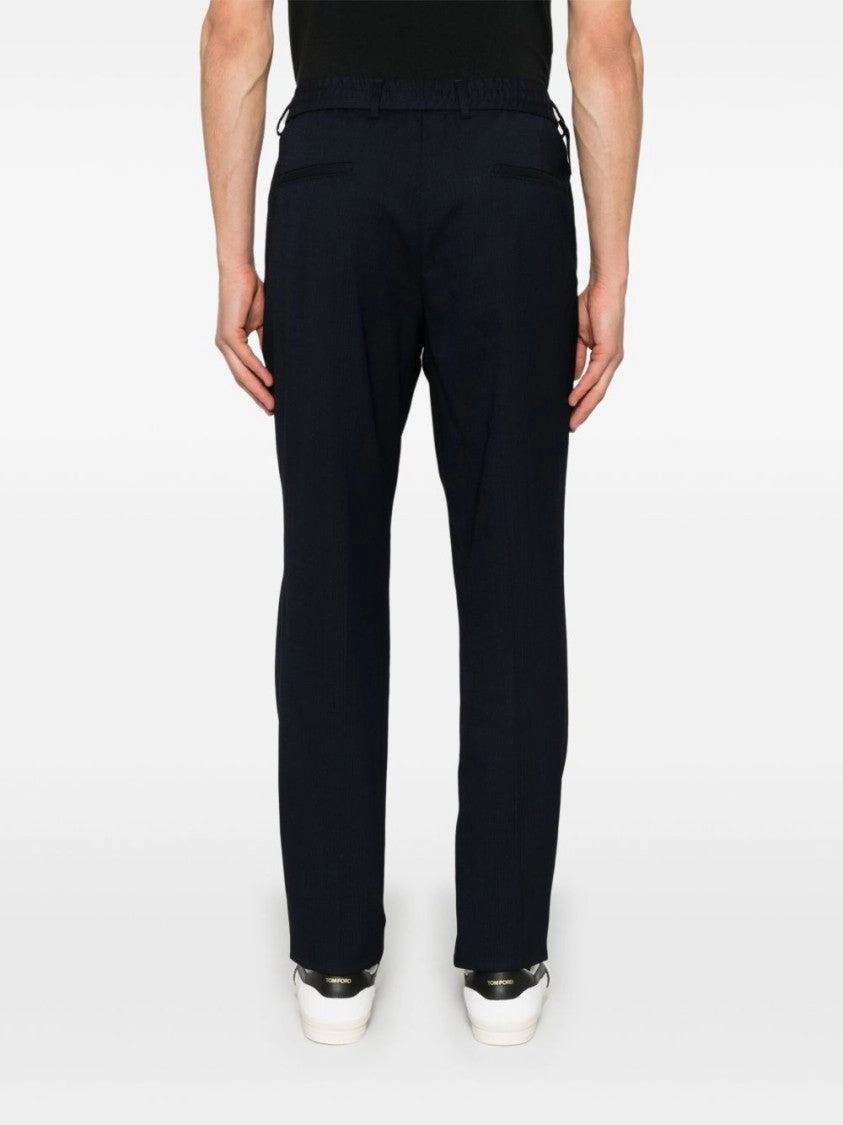 Midnight Blue Trousers With Elasticated Waistband