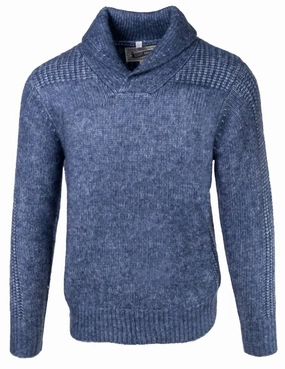 Midweight Triple Blend Shawl Collar Sweater In Grey knit sweaters cheap