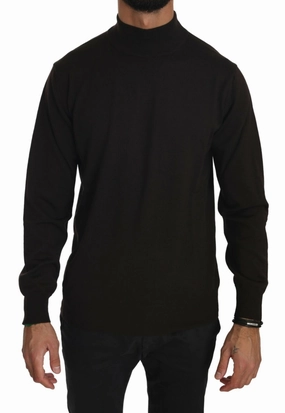 MILA SCH?N  Turtle Neck Pullover Wool Men's Sweater chunky knit discount