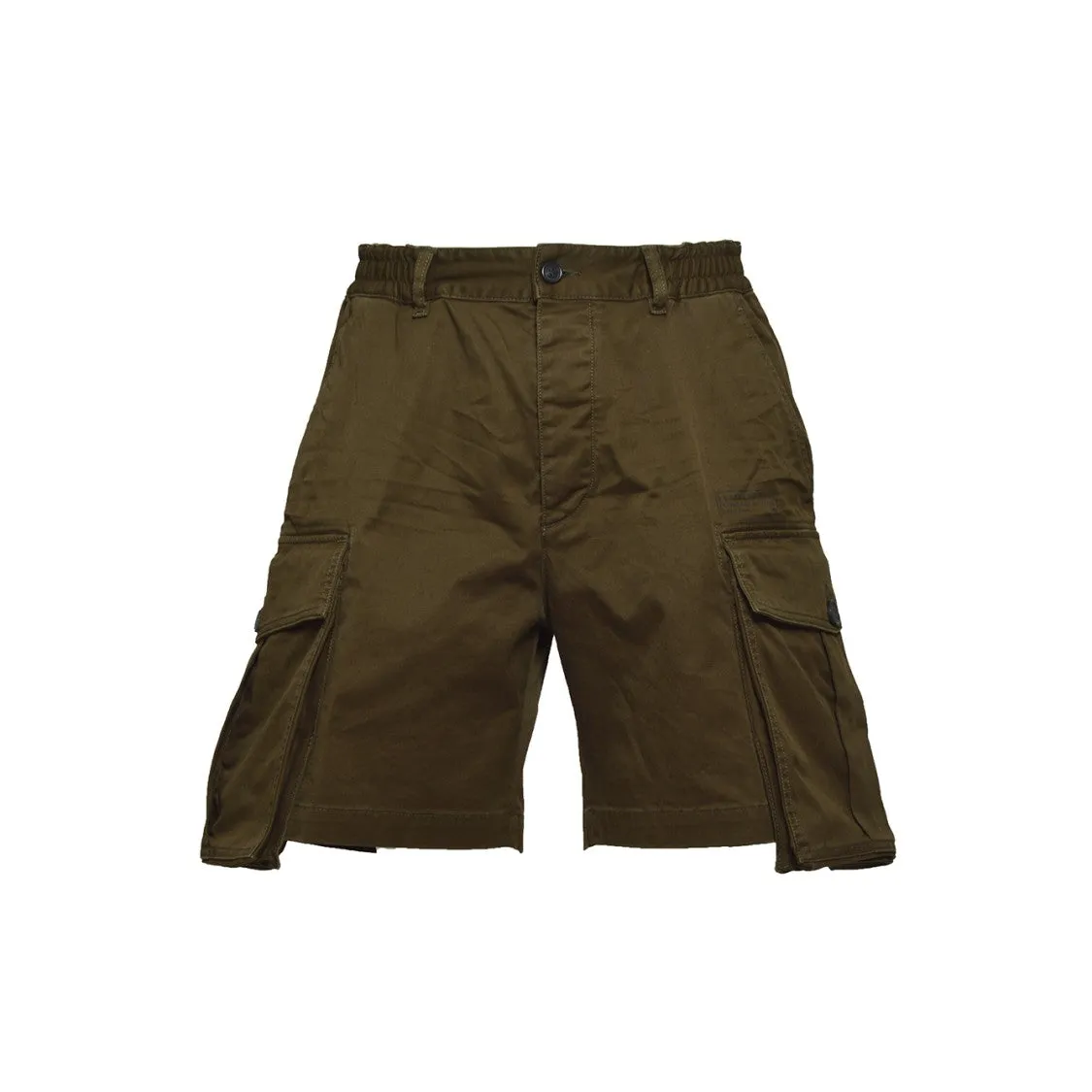 Military Green Urban 64 Tag Cotton Bermuda Shorts