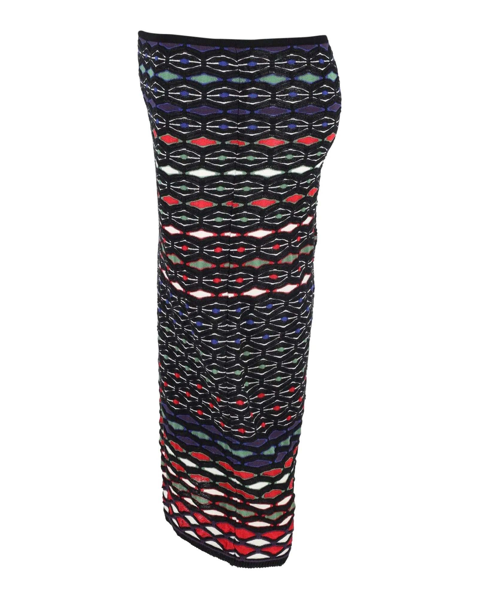 Missoni Knitted Bodycon Midi Skirt in Multicolor Viscose