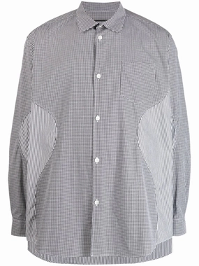 Mixed-Print Cotton Shirt mens polos clearance
