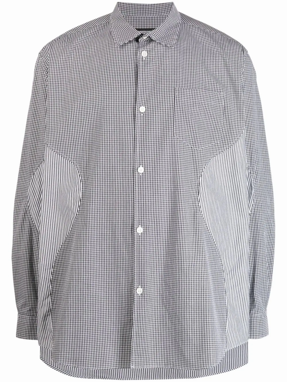 Mixed-Print Cotton Shirt mens polos clearance