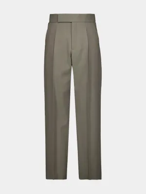 Mocha Wool Silk 8th Trouser Bottoms Mens - cheap mens shorts online