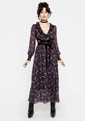 Modern Mystic Puff Sleeve Maxi Dress Dresses Womens - beach dresses cheap