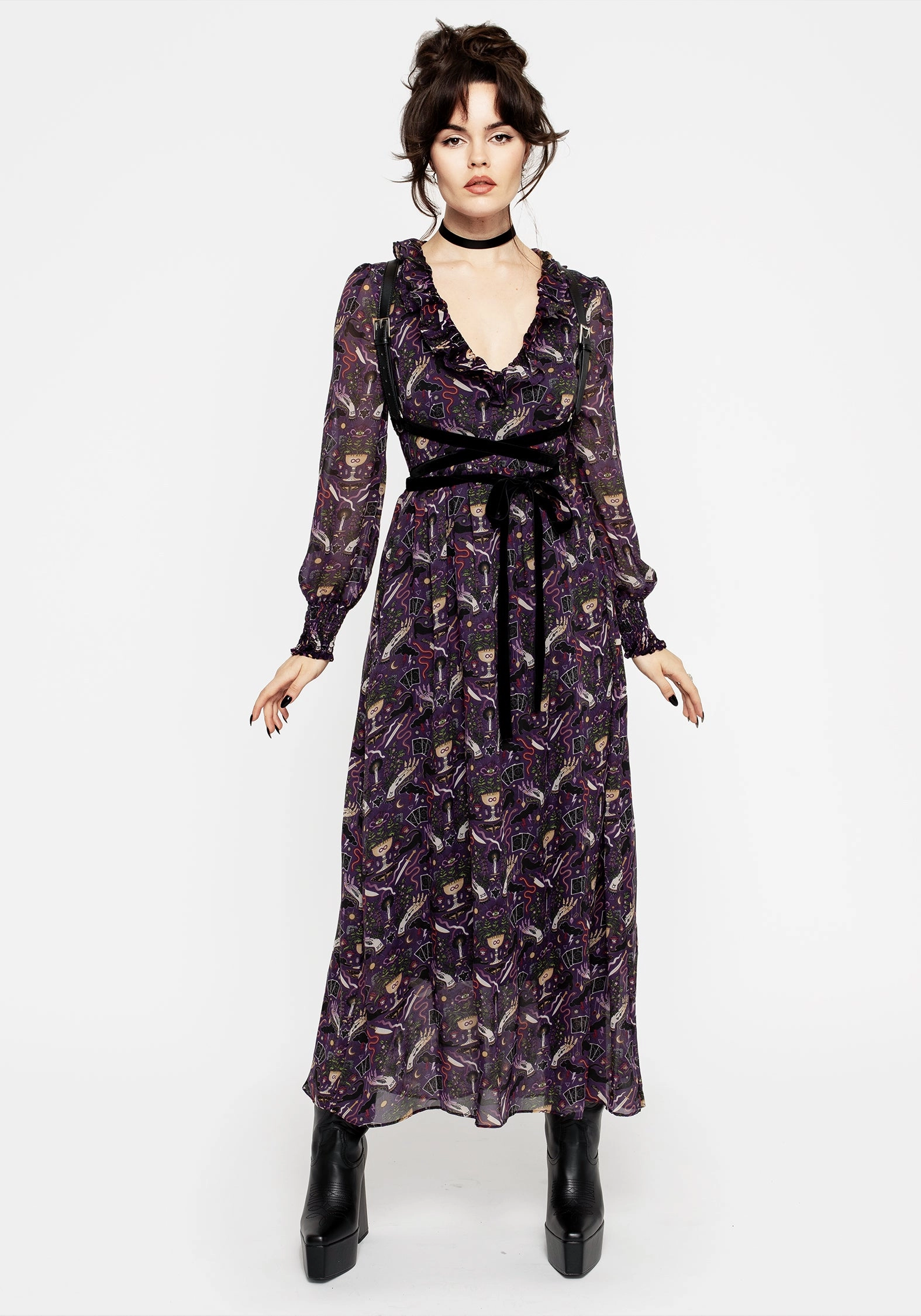 Modern Mystic Puff Sleeve Maxi Dress Dresses Womens - beach dresses cheap