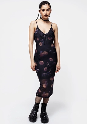 Monica Floral Mesh Midi Dress Dresses Womens - beach dresses cheap