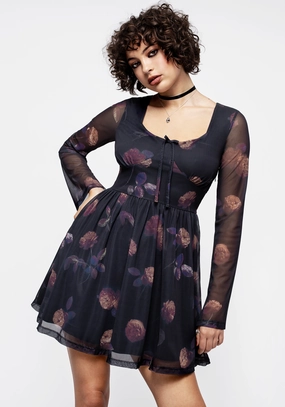 Monica Floral Mesh Skater Dress Dresses Womens - beach dresses cheap