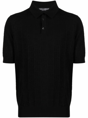 Monogram-Jacquard Silk Polo Shirt discount mens shirts