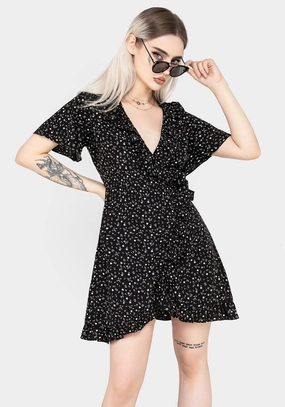 Moonseed Wrap Ruffle Dress Dresses Womens - wedding guest outfits