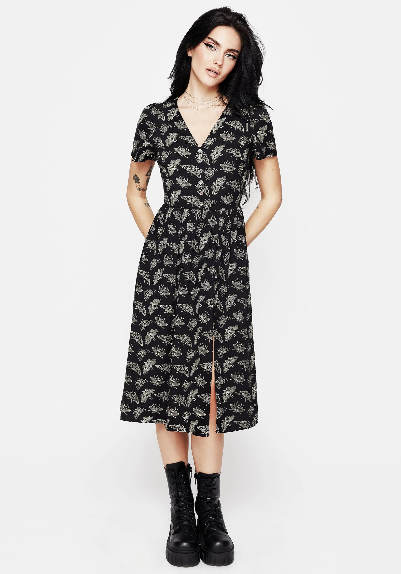 Mortmoth Short Sleeve Midi Dress Dresses Womens - wedding guest outfits