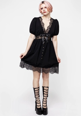 Mortuary Lace Button Up Mini Dress Dresses Womens - beach dresses cheap