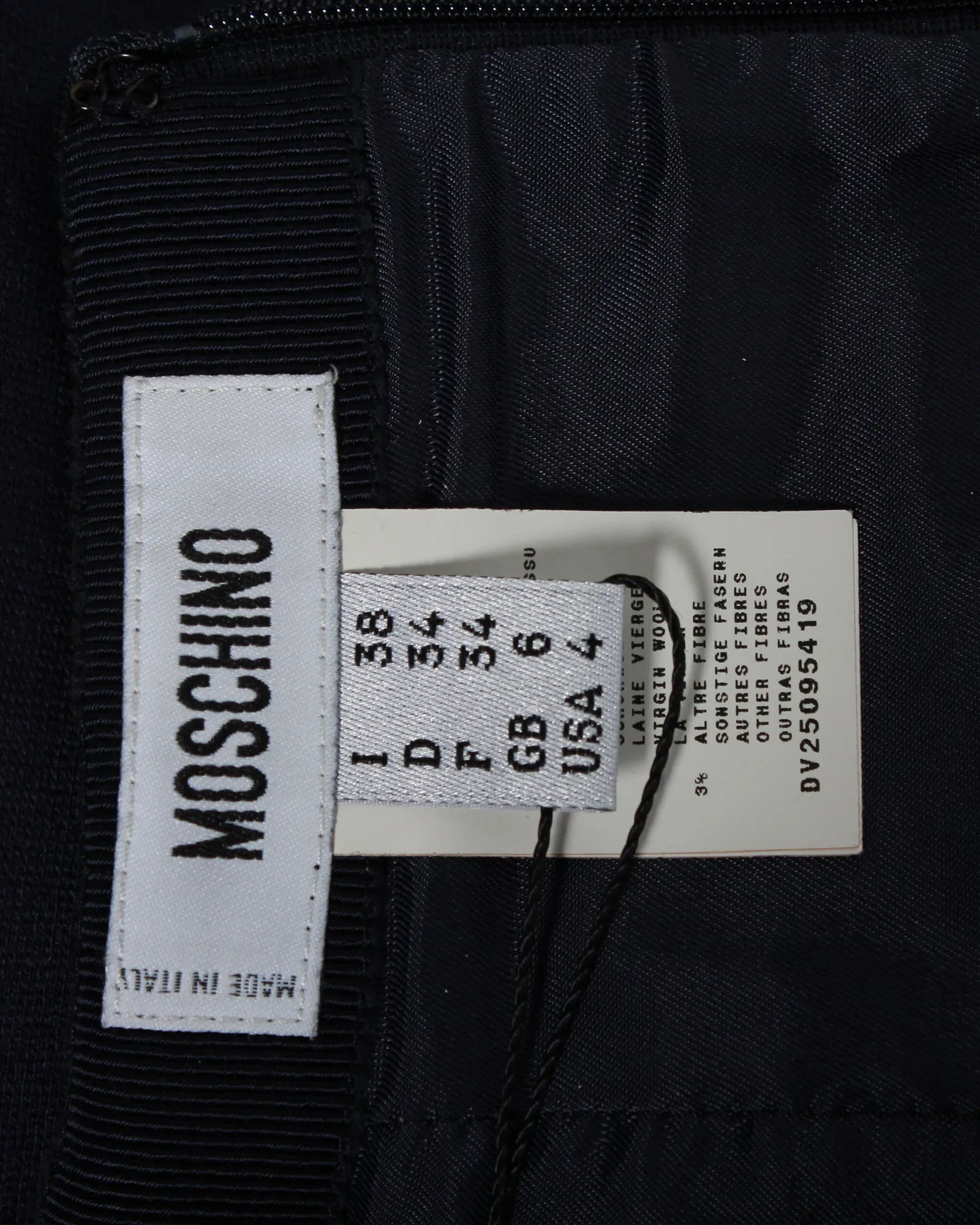 Moschino Knee-Length Pencil Skirt in Navy Blue Wool