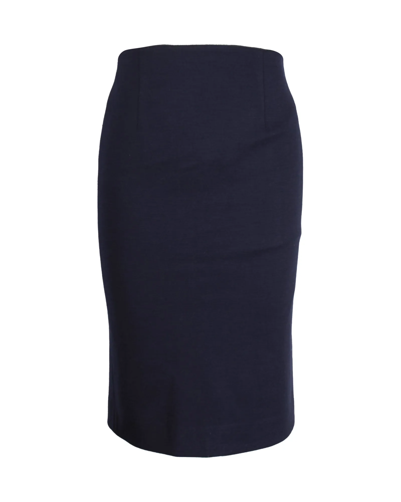 Moschino Knee-Length Pencil Skirt in Navy Blue Wool