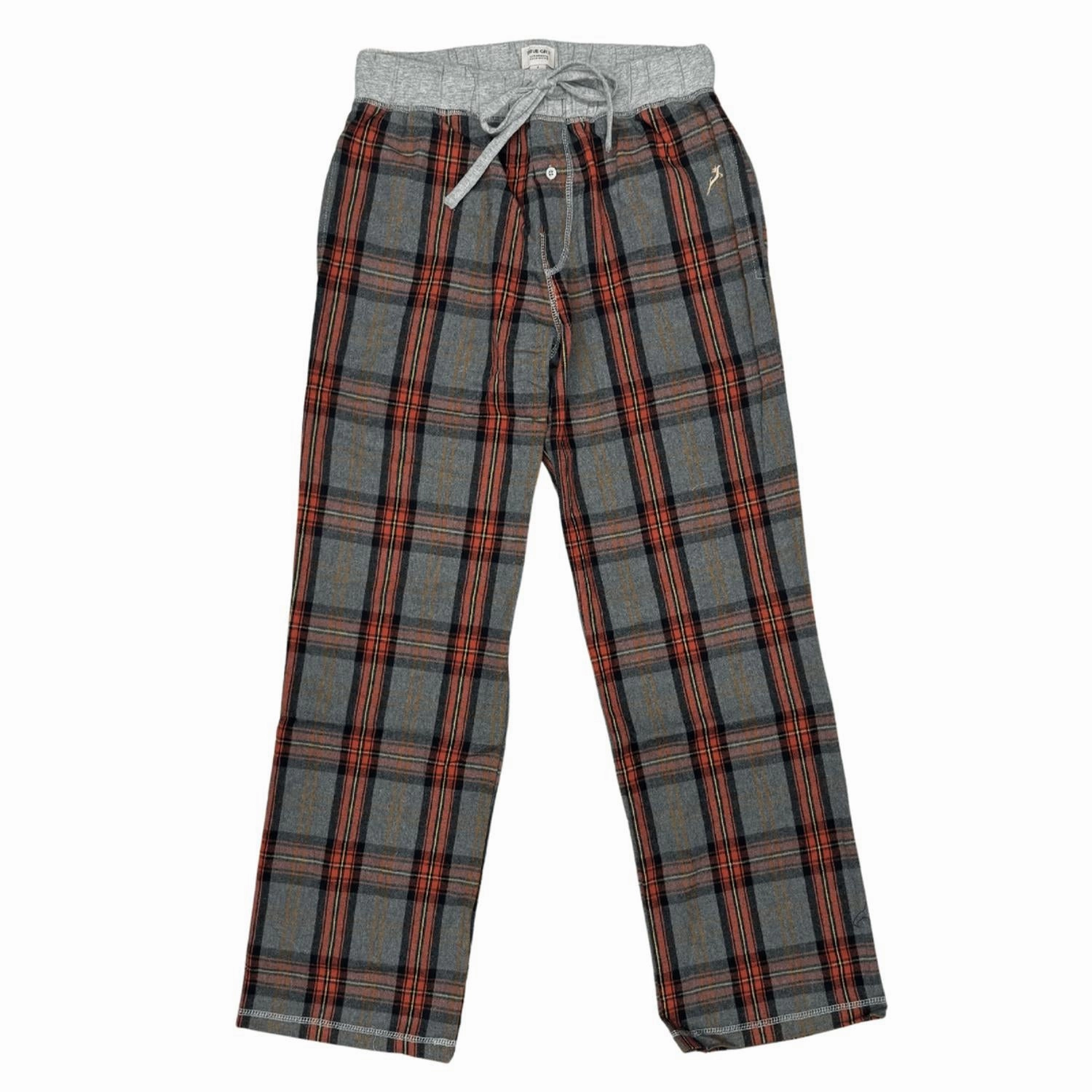Mountain Checks Flannel Pants In Red/heather Grey