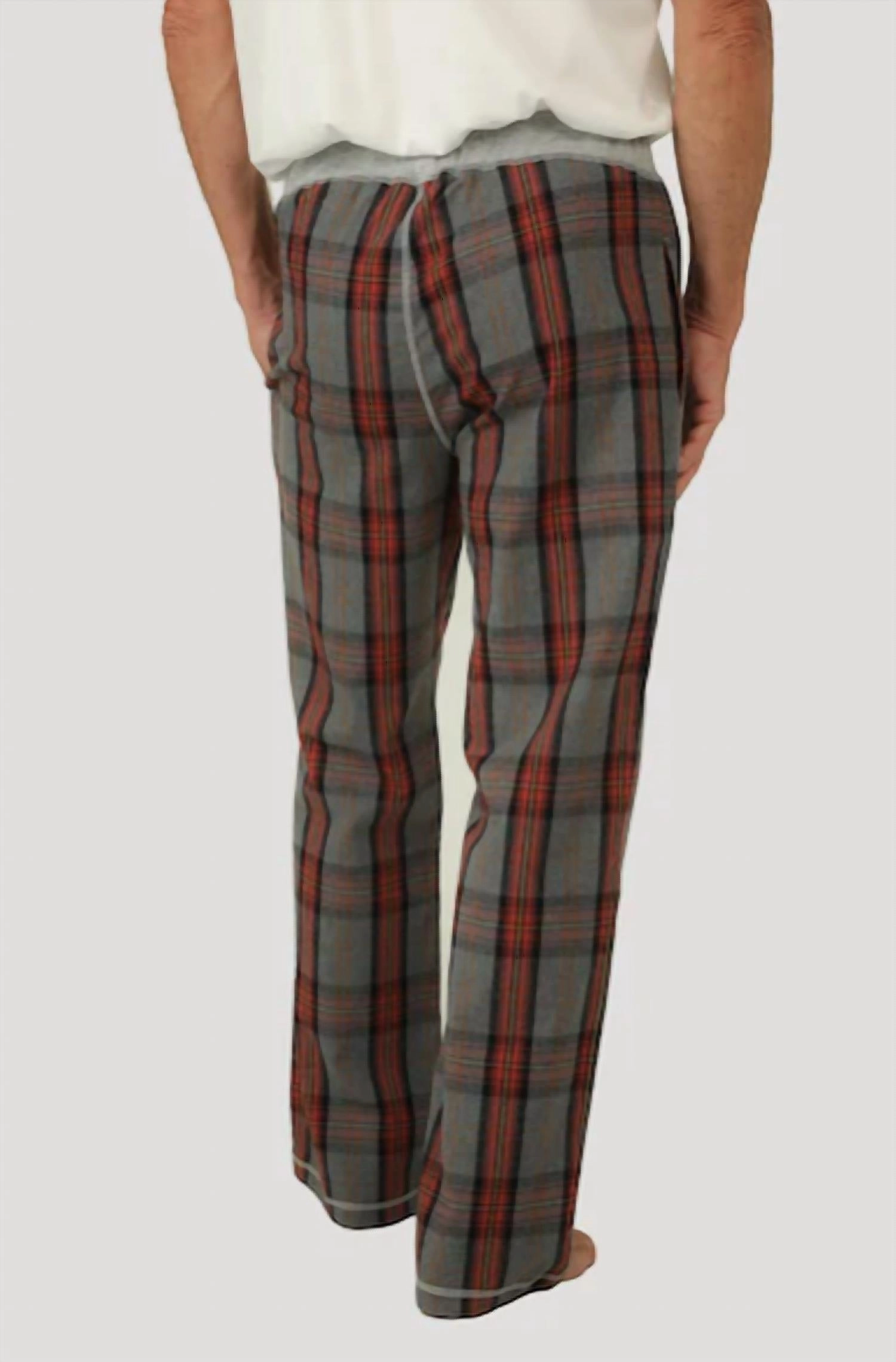 Mountain Checks Flannel Pants In Red/heather Grey