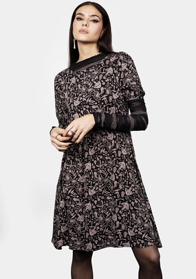 Mycophile Mushroom Print Mini Skater Dress Dresses Womens - beach dresses cheap