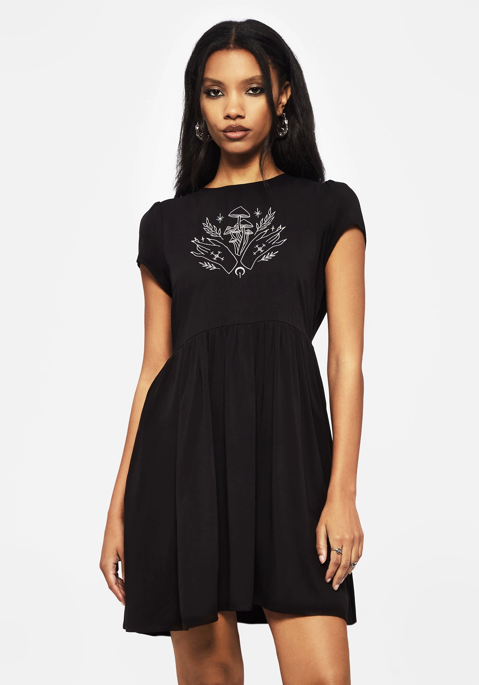 Mystify Embroidered Skater Mini Dress Dresses Womens - wedding guest outfits