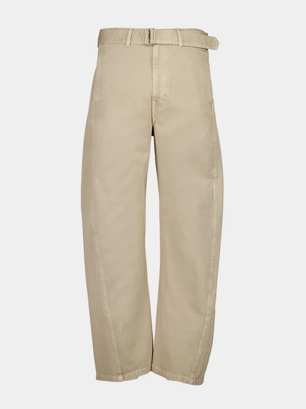 Natural Beige Twisted Belted Pants Bottoms Mens - cheap mens shorts online