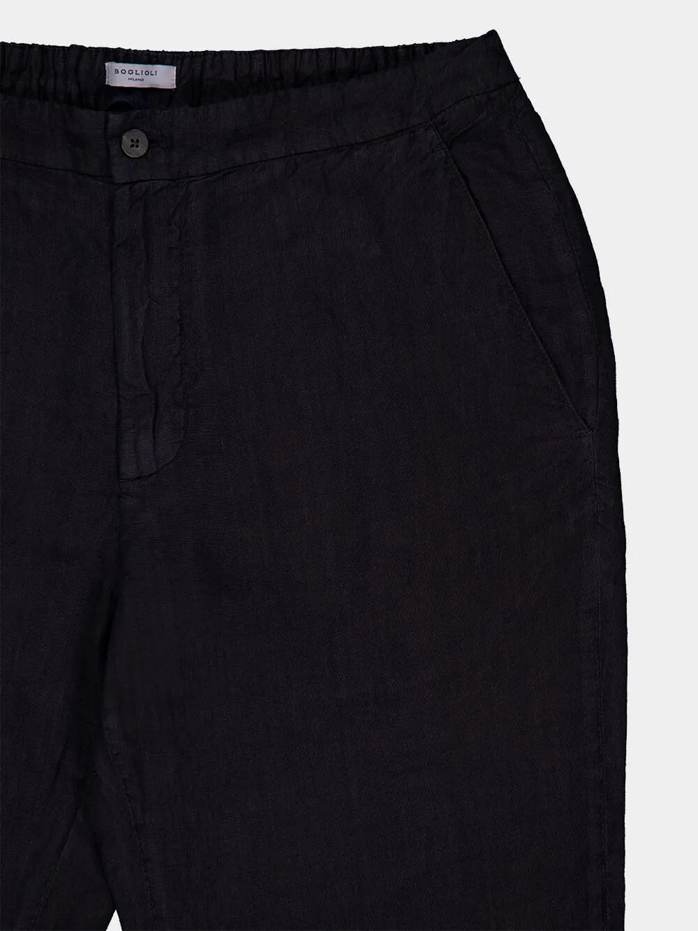 Navy Blue Linen Trousers